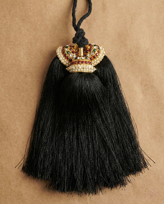 Gold tone kemp-green pearl kuppulu (Hair accessory) dj-52758