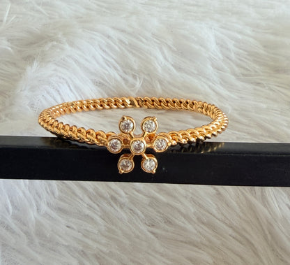 Gold tone AD flower kada/bangle(2.4) Dj-53282