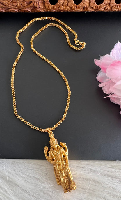 Matte finish 18 inches chain with Maha Vishnu pendant dj-51233