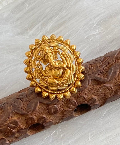 Matte finish ganesha finger ring dj-54324