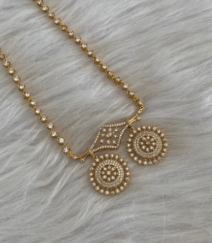 Antique gold tone white stone mangalyam/haar dj-54822