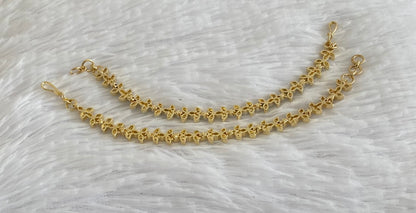Two tone cz white stone ear side chain dj-54060