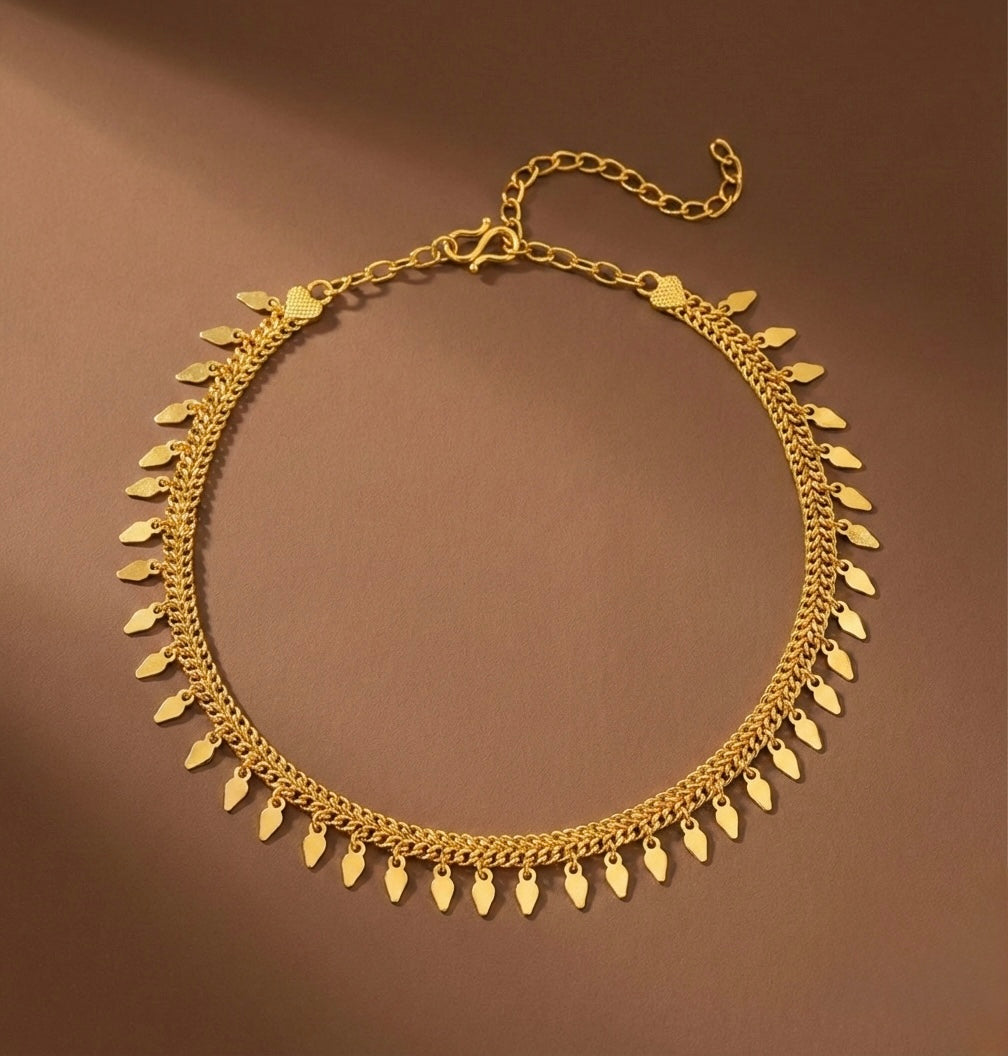 Gold tone kerala traditional elakka necklace dj-52765