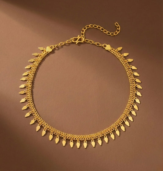 Gold tone kerala traditional elakka necklace dj-52765
