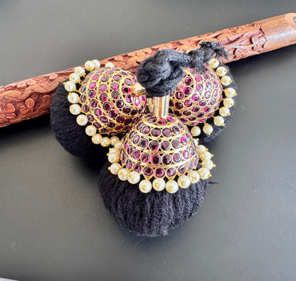 Gold tone precious kemp pearl kuppulu/kunjalam dj-52538