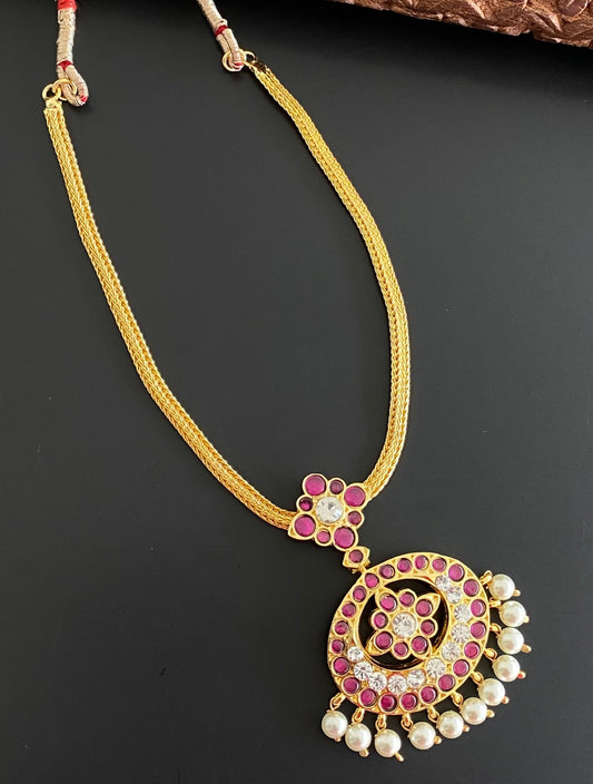Gold tone precious kemp-white pearl necklace dj-53929