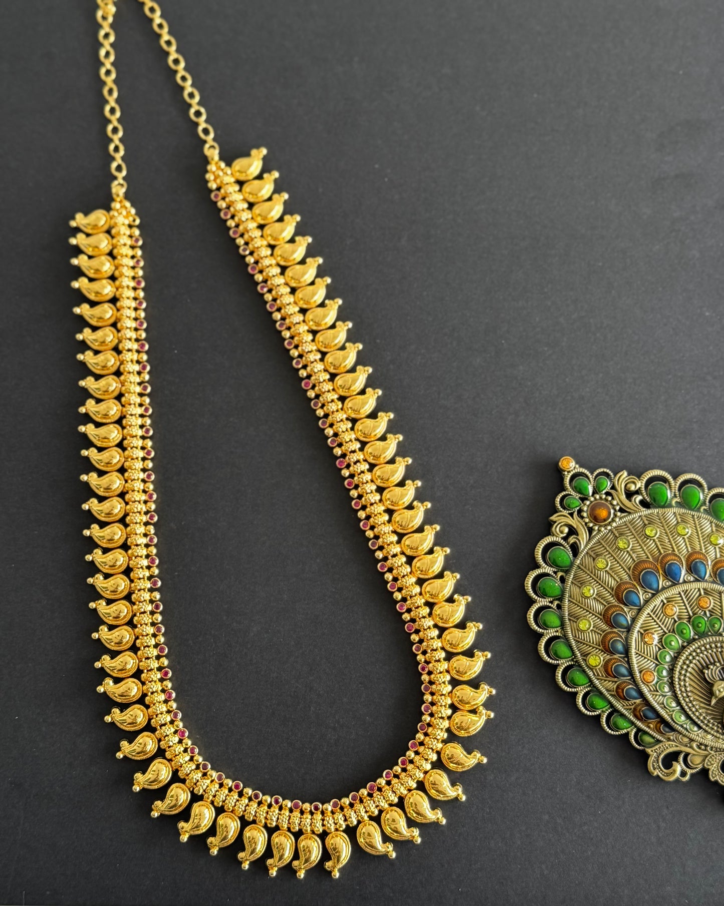 Gold look alike ad pink stone mango haar dj-49093