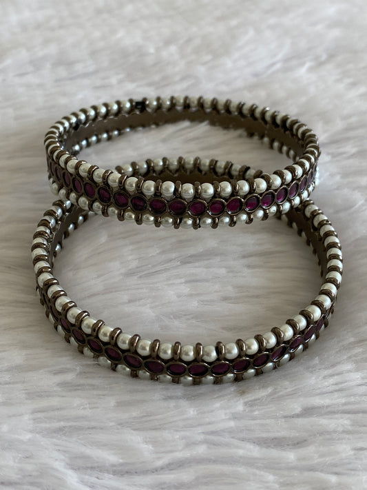 Black finish precious kemp pearl bangles(2.4) dj-53249