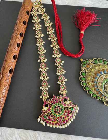 Gold tone precious kemp pearl peacock haar Dj-52304