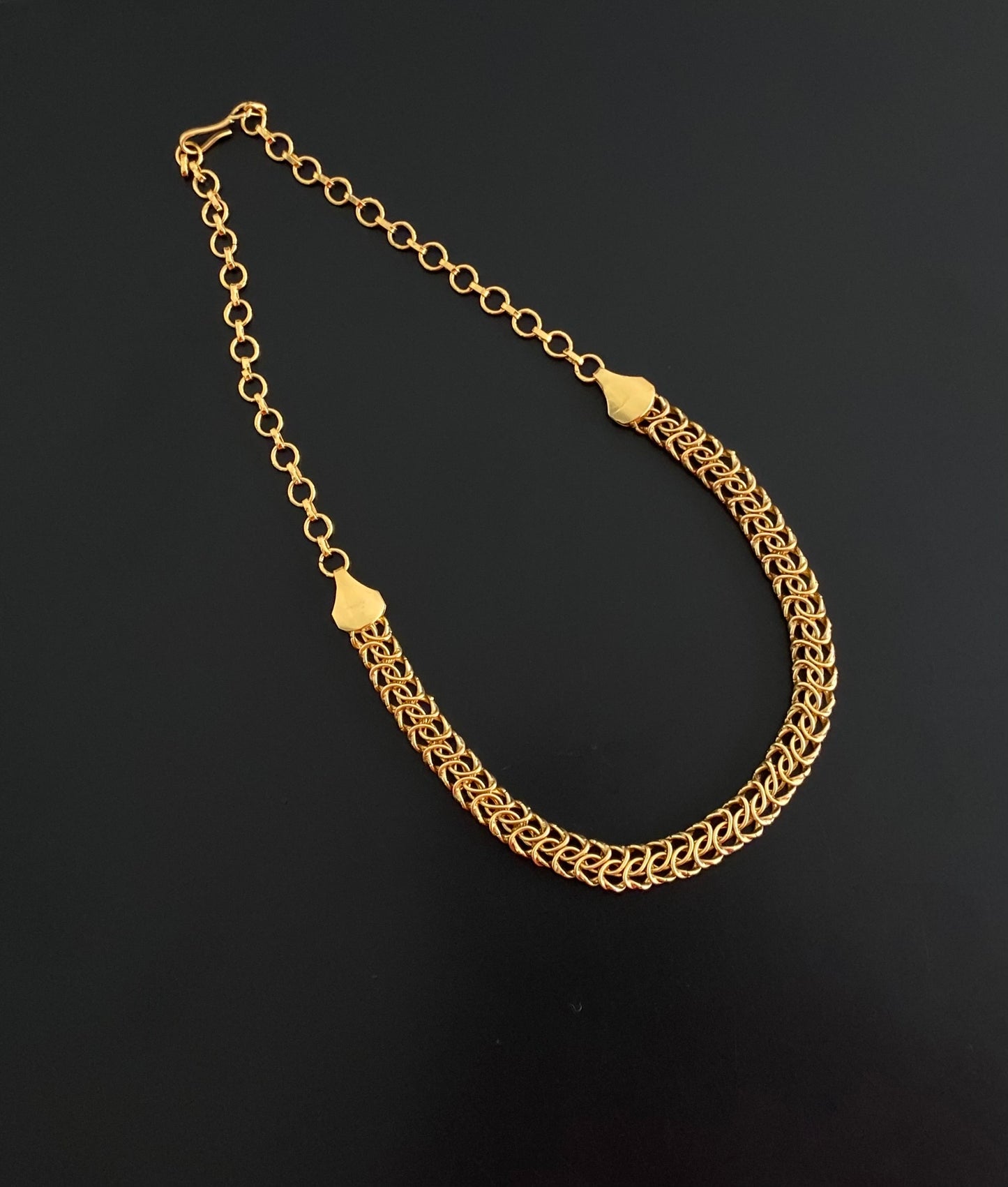 Antique gold tone chain necklace dj-54425