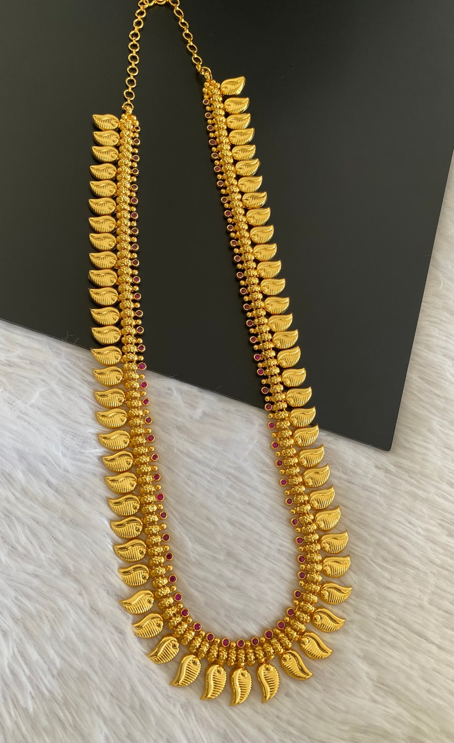 Gold tone pink stone mango haar dj-53169