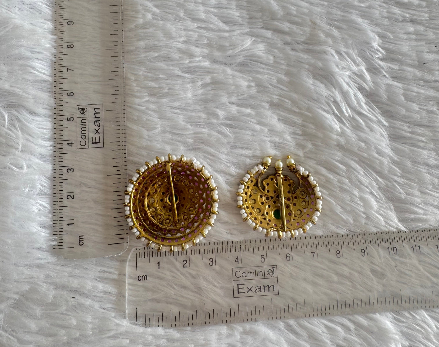 Matte finish kemp-green pearl sun moon hair jewel dj-52015