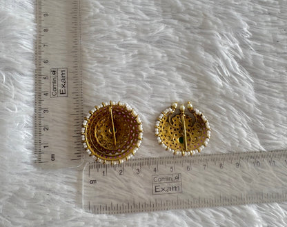 Matte finish kemp-green pearl sun moon hair jewel dj-52015