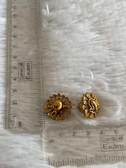 Matte finish white lakshmi round stud/earrings dj-51579