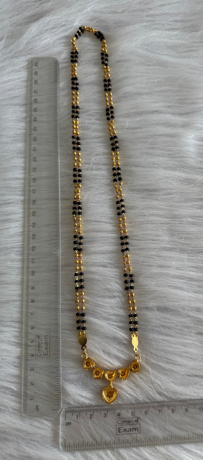 Gold tone 24 inches karimani chain with heart pendant dj-51270