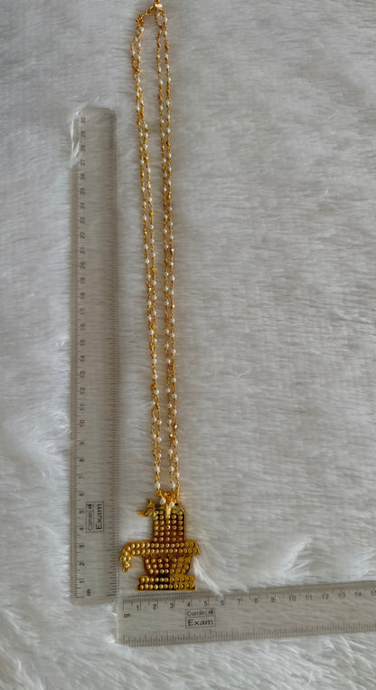 Gold tone 24 inches chain with AD shiva lingam pendant dj-52223
