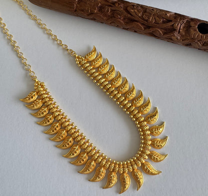 Matte gold tone kerala style mango necklace dj-51654