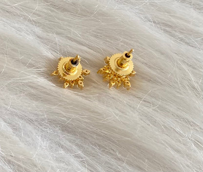 Gold tone cz white stone small stud/earrings dj-54635