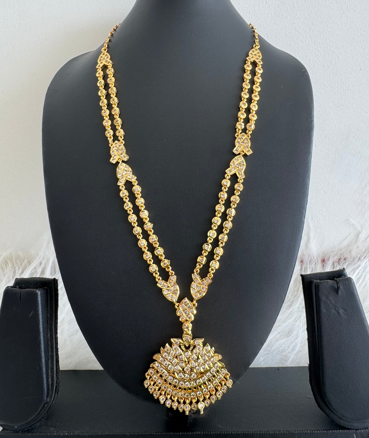 Gold tone AD white swan double layer short haar dj-51189