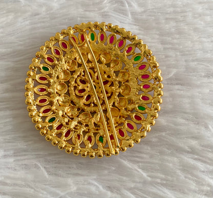 Antique gold tone kemp-green round hair jewel(rakodi)dj-53613