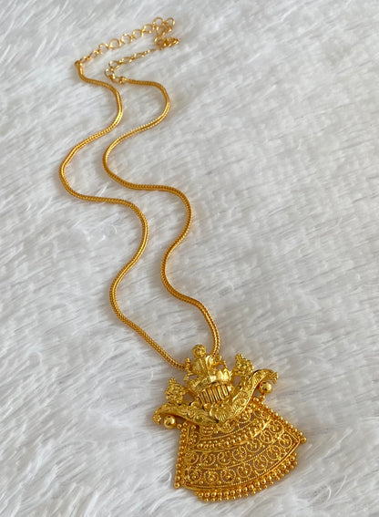 Gold tone 24 inches chain with lakshmi pendant dj-54361