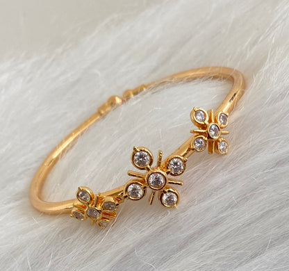 Gold tone AD flower adjustable kada/bangle Dj-53874