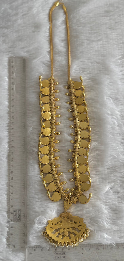 Gold tone White Kundan jadau Mango peacock Haar Dj-51556