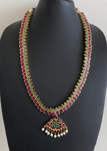 Gold tone precious kemp-green pearl mango haar dj-54861