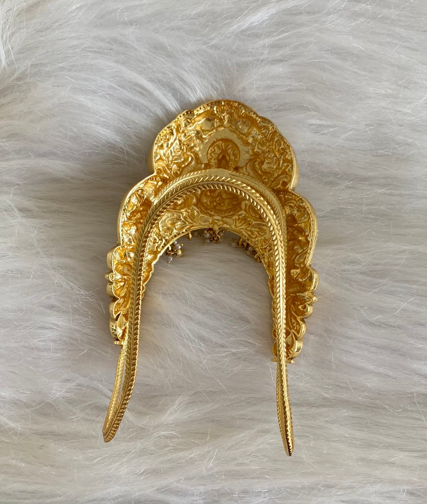Antique gold tone cz white-kemp-gree lakshmi peacock vanki/bajuband dj-54471