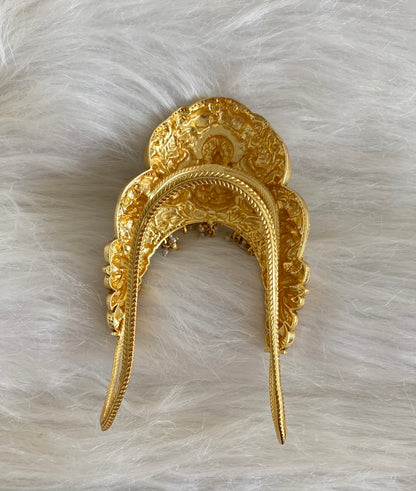 Antique gold tone cz white-kemp-gree lakshmi peacock vanki/bajuband dj-54471