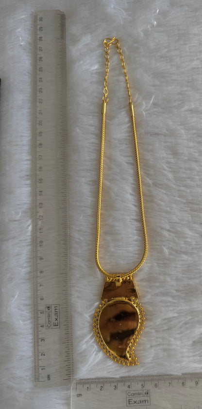 Gold tone red-white kerala style mango kodi necklace dj-51696