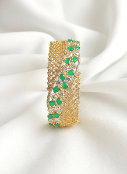Gold Tone Cz White-emerald Lock type Bracelet DJ26273