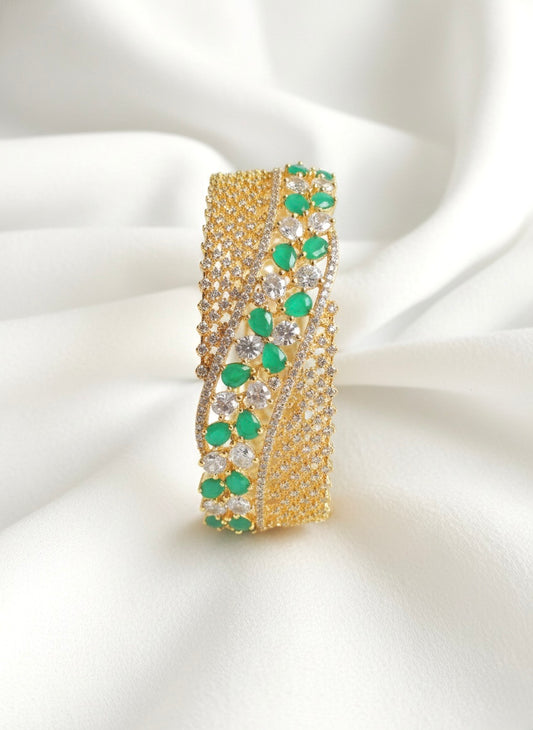 Gold Tone Cz White-emerald Lock type Bracelet DJ26273