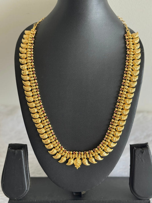 Gold look alike kerala style ad pink lakshmi mango haar dj-51639