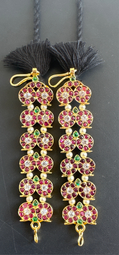 Gold tone precious Kemp-green Mango Ear Side Chain dj-18468