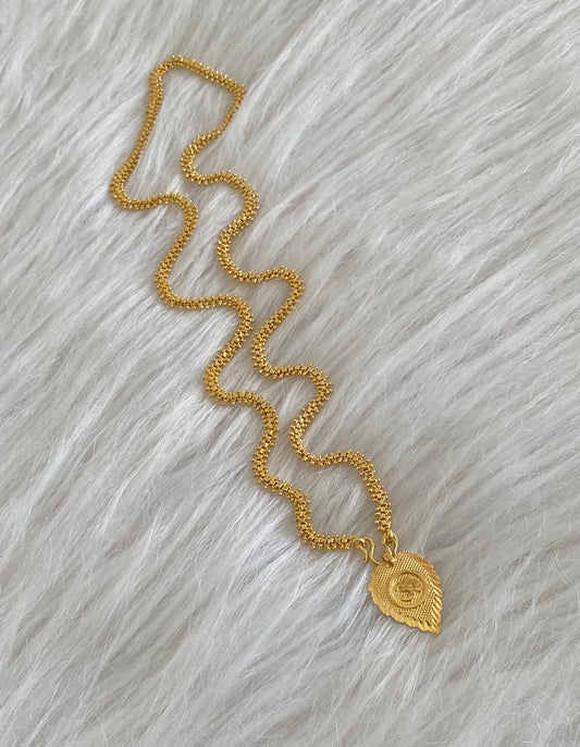 Gold tone 24 inches chain with om pendant dj-54379