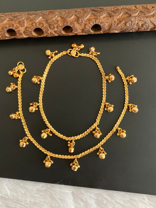 Antique gold tone anklets set dj-53183