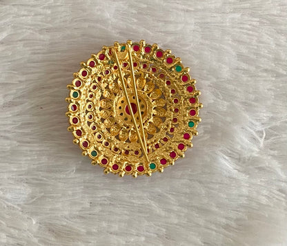 Antique gold tone kemp-green round  hair jewel(rakodi)dj-53611