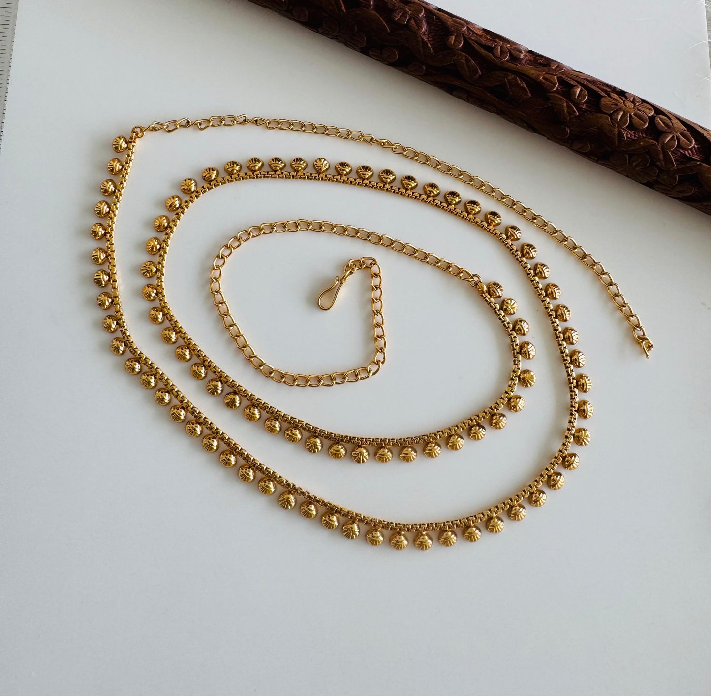 Antique gold tone hip/waist chain dj-51379