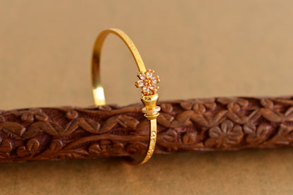 Gold tone flower openable kada/bangle(2.4) Dj-51665