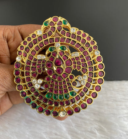 Gold tone precious kemp-white-green round ganda berunda hair jewel(rakodi)dj-53363