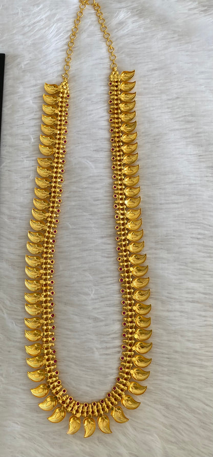 Gold tone pink stone mango leaf haar dj-53168