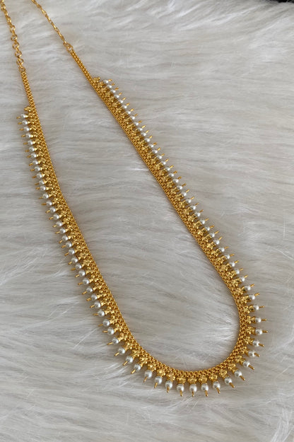 Gold tone kerala style pearl short haar dj-54531