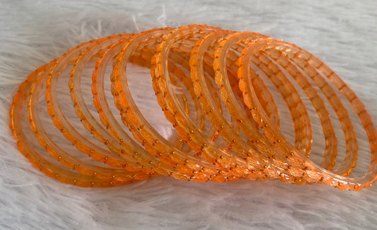 Set of 12 orange glass bangles(2.8) dj-52859