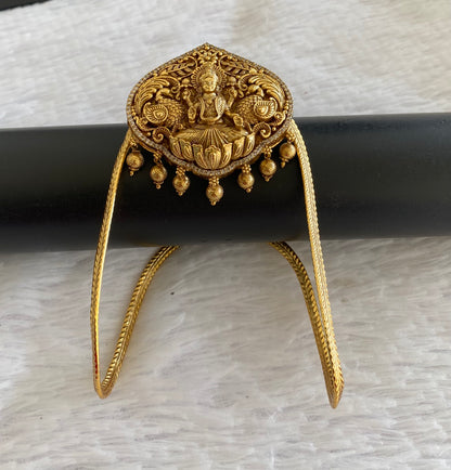 Antique gold tone cz lakshmi peacock vanki/bajuband dj-53002