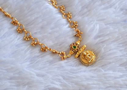 Matte finish cz kemp-green Lakshmi chain dj-52416