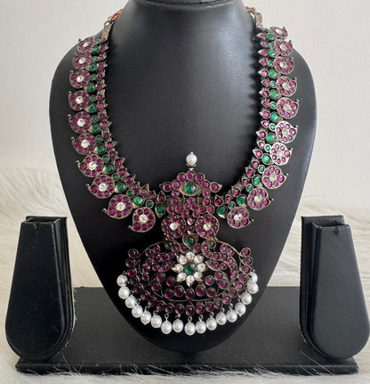 Black finish precious kemp pearl mango magari necklace Dj-51168
