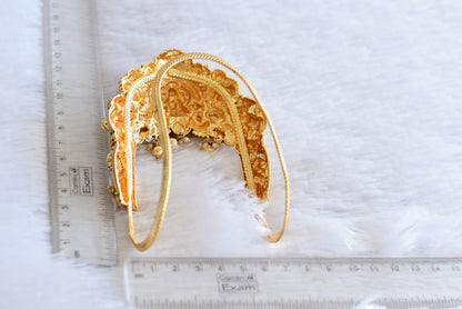 Antique gold tone cz pink-green jadau lakshmi peacock elephant nakshi vanki/bajuband dj-51969