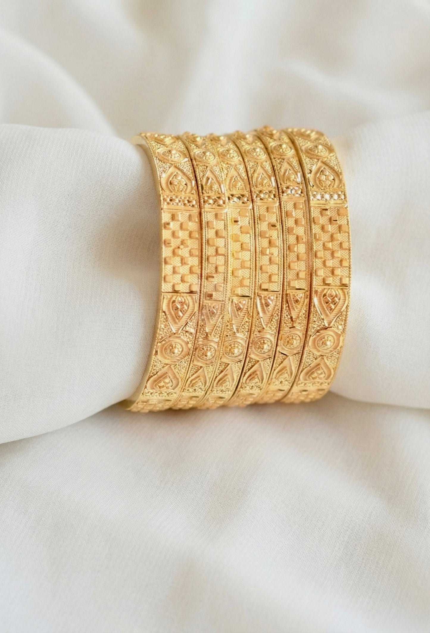 Gold forming Set Of 6 Bangles(2.6) dj-17979
