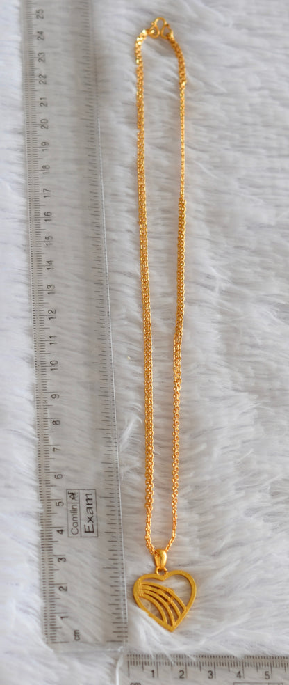 Gold tone 18 inches chain with heart pendant dj-51922